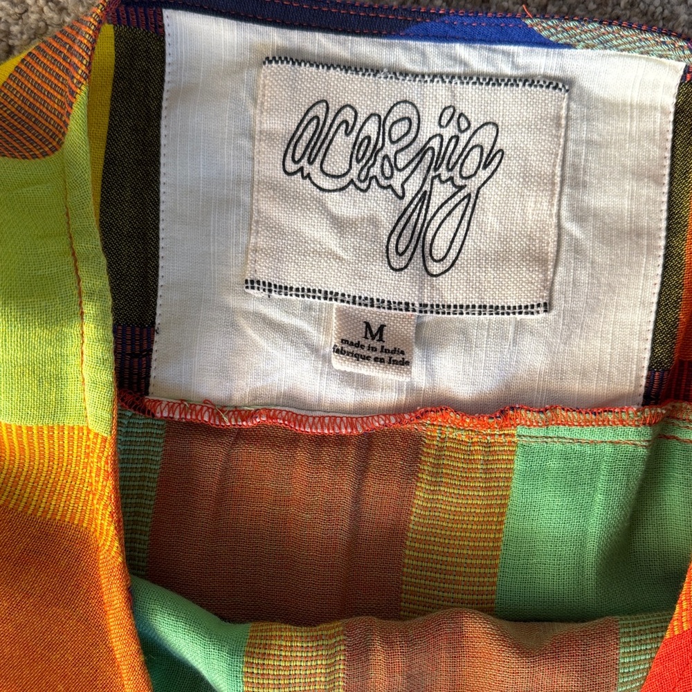 Ace&Jig Colorful Featherweight Plaid Maxi Dress, Size M - Picture 3 of 5